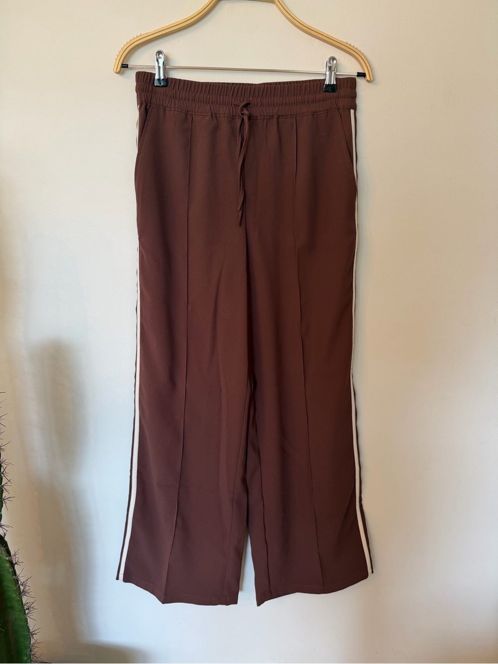 Z Supply Brown Saunder Track Pants with White Side Stripes - Picture 2 of 6